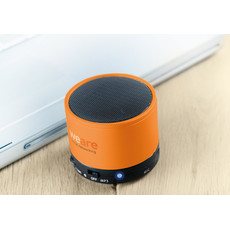 Bluetooth tondo con cavo AUX e porta USB colore arancio