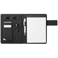 Porta blocco A5 a righe con powerbank colore nero