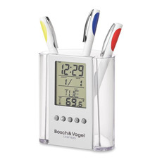 Portapenne con calendario digitale colore trasparente