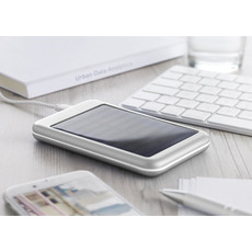 Power bank solare 4000 mAh per emergenze colore argento opaco