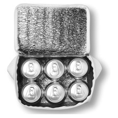 Borsa frigo per 6 lattine esterno in TNT colore bianco