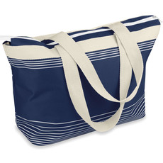 Borsa mare in poliestere con zip colore blu