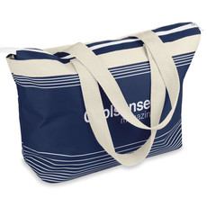 Borsa mare in poliestere con zip colore blu