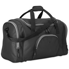 Borsone in poliestere con due scompartimenti colore nero