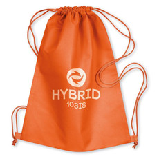 Sacca leggera in TNT con chiusura coulisse colore arancio