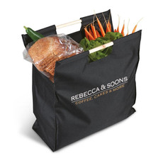 Shopper con manici in legno colore nero