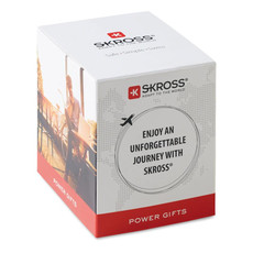 Adattatore da viaggio 3 poli con messa a terra colore bianco