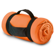 Coperta in pile con manico in nylon colore arancio MO7245-10