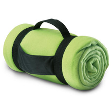 Coperta in pile con manico in nylon colore lime MO7245-48