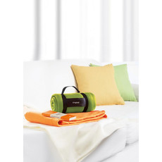 Coperta in pile con manico in nylon colore lime