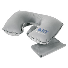 Cuscino gonfiabile da viaggio con custodia colore grigio