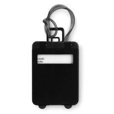 Etichetta bagaglio in plastica a forma di trolley colore nero MO8718-03