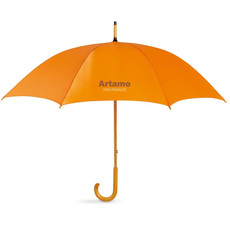 Ombrello da 23 pollici con manico in legno colore arancio