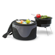 Borsa termica con barbecue in metallo colore nero
