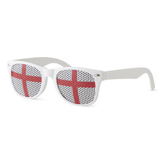 Occhiali da sole con bandiere sulle lenti colore avorio