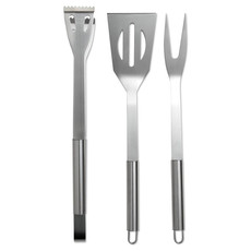 Set 3 accessori in acciaio per barbecue colore nero