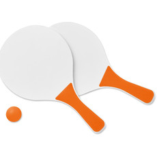 Set racchettoni in MDF con pallina colore arancio