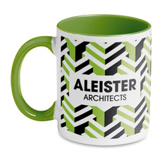 Tazza da 300ml con finiture colorate colore verde