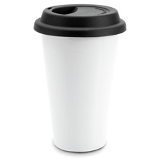 Tazza take away con doppia parete e tappo in silicone colore nero MO8130-03