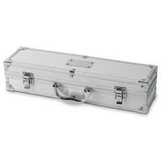 Valigetta in alluminio con 3 strumenti Barbecue colore argento