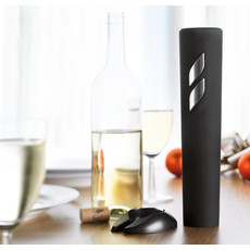 Apribottiglie elettrico e tagliacapsule in ABS colore nero