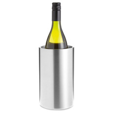 Cilindro porta bottiglie con doppio strato in acciaio inox colore argento opaco