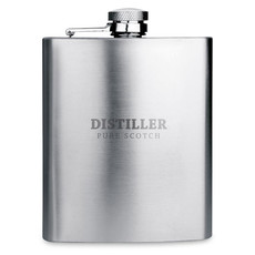 Fiaschetta in metallo satinato colore argento opaco