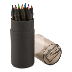 Set 12 matite colorate con temperino in confezione colore nero IT3630-03