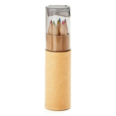 Set 6 matite colorate in contenitore con temperino colore grigio trasparente MO8580-27