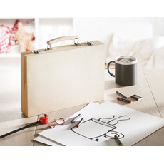 Set pittura 67 pezzi con pastelli e colori ad acqua colore legno