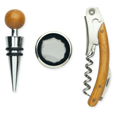 Set vino in scatola di bamboo colore legno