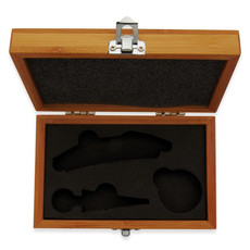 Set vino in scatola di bamboo colore legno