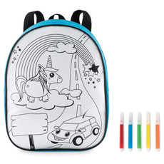 Zainetto colorabile con 5 pennarelli personalizzabile colore turchese