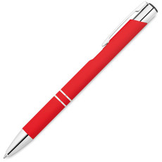 Penna a sfera con finitura gommata e specchiata colore rosso MO8857-05