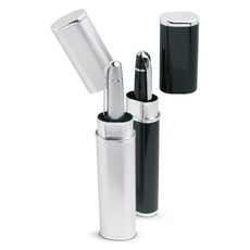 Penna a sfera in metallo con astuccio in alluminio colore nero