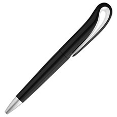 Penna twist in ABS a forma di cigno nero colore bianco MO8793-06