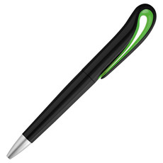 Penna twist in ABS a forma di cigno nero colore lime MO8793-48