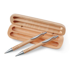 Set penna e matita in astuccio di legno colore legno KC1701-40
