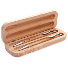 Set penna e matita in astuccio di legno colore legno