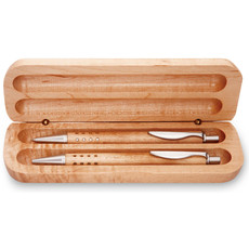 Set penna e matita in astuccio di legno colore legno