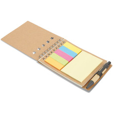 Blocco notes con penna e 40 fogli colore beige MO8107-13