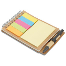 Blocco notes con penna e 40 fogli colore beige
