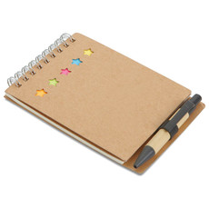 Blocco notes con penna e 40 fogli colore beige