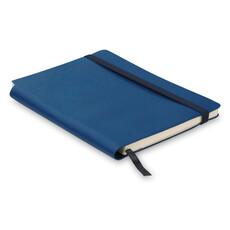 Notebook a righe in PU A5 con 80 pagine e tasca sul retro colore blu MO9108-04