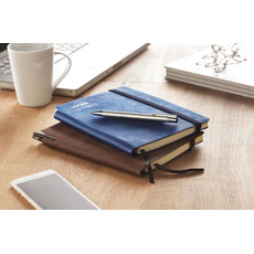 Notebook a righe in PU A5 con 80 pagine e tasca sul retro colore blu