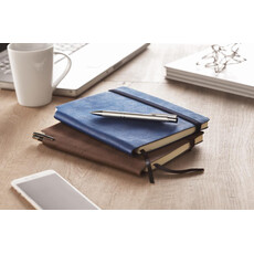 Notebook a righe in PU A5 con 80 pagine e tasca sul retro colore blu