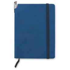 Notebook a righe in PU A5 con 80 pagine e tasca sul retro colore blu