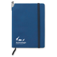 Notebook a righe in PU A5 con 80 pagine e tasca sul retro colore blu