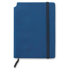 Notebook a righe in PU A5 con 80 pagine e tasca sul retro colore blu