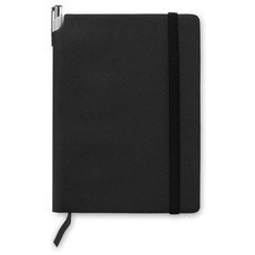 Notebook a righe in PU A5 con 80 pagine e tasca sul retro colore nero